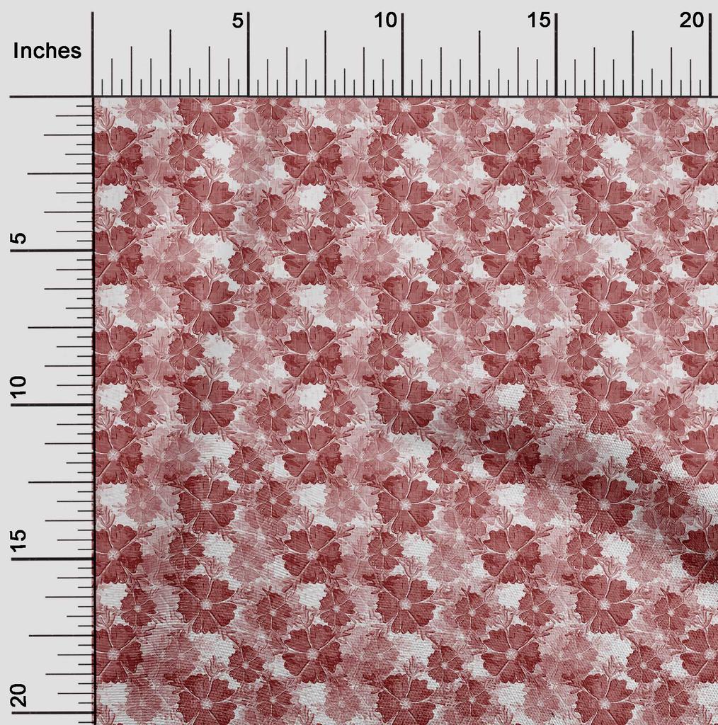 oneOone Cotton Flex Dark Rose Brown Fabric Floral Fabric For Sewing Printed Craft Fabric By The Yard 40 Inch