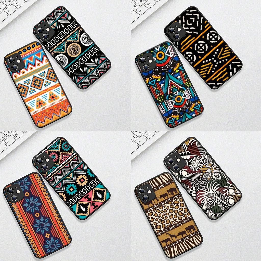 Design African Wax Print Phone Cover for Samsung Galaxy A05 A06 A14 A50 A51 A52 A12 A13 A23 A70 A07 A25 A26 M53 A56 Soft Case