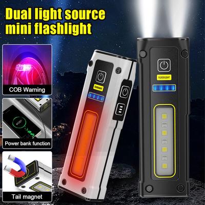 Портативный Мини Двойной Источник Света Фонарик Светодиодный Рабочий Свет USB Перезаряжаемый Фонарь Магнитный Аварийный Наружный Кемпинговый Фонарь