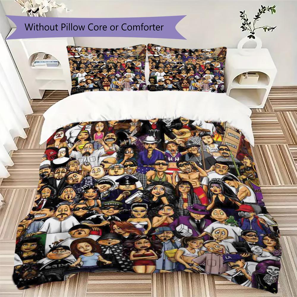 Homies Pattern Bedding,Quilt Set Quilt Cover Pillowcase Home Birthday Gift (1*duvet cover+2*pillowcase,without core)XSJT0917141