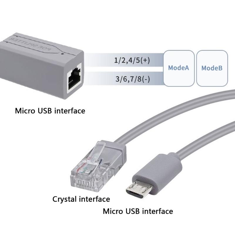 Compactly USB PoE Splitter for Efficient 48V To 5V Conversion with USB 5V Output for Various Devices Easy To Use