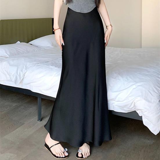Женская юбка-рыбий хвост с высокой талией и запахом на бедрах, длинная юбка А-силуэта, однотонная, удобная, подчеркивающая фигуру юбка