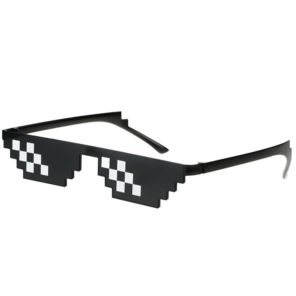 Солнцезащитные очки Thug Life Pixelated для мужчин и женщин, брендовые очки для вечеринок, мозаичные очки UV400, винтажные очки унисекс, игрушечные очки, комичные очки