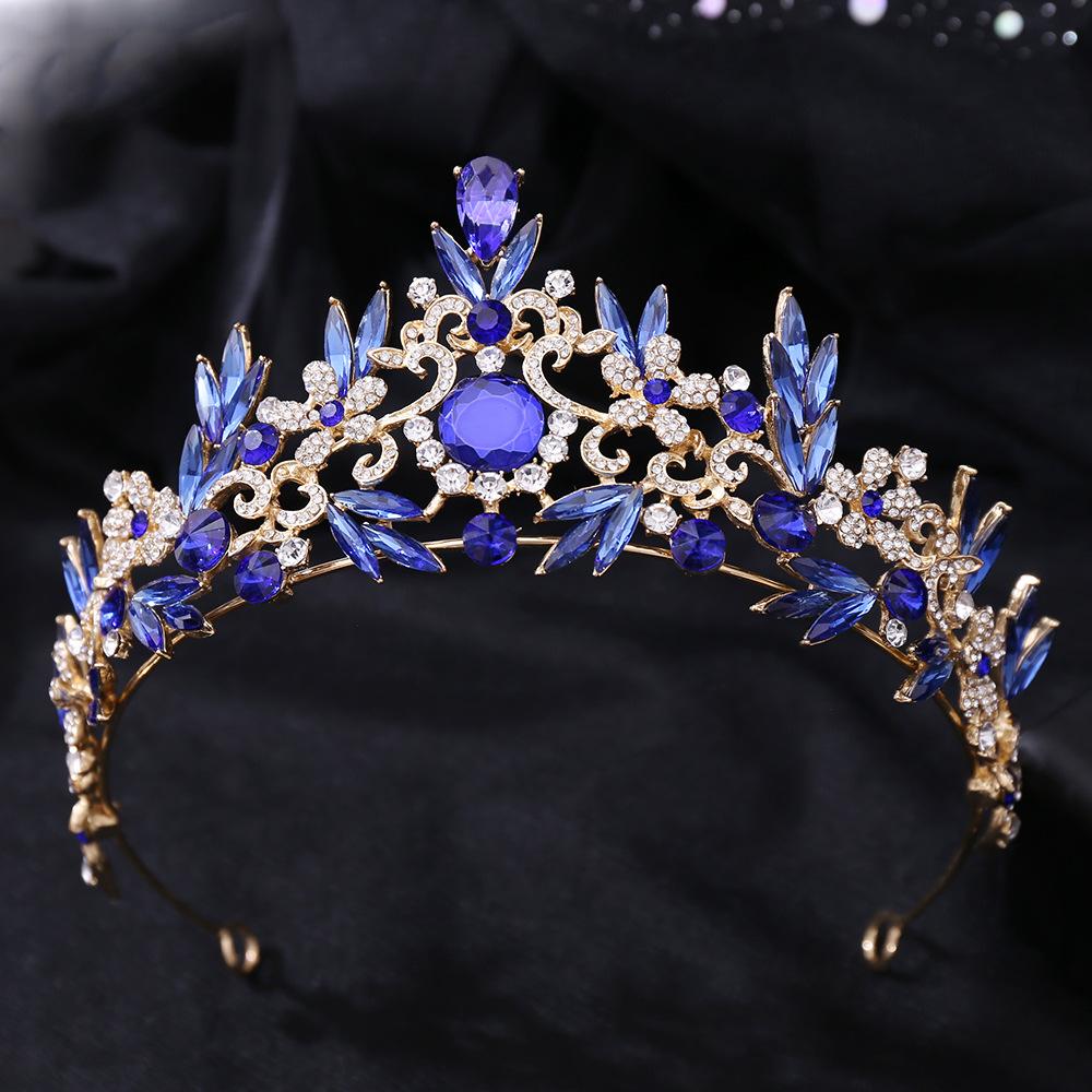 Diamond Popular Rhinestone Headband, Luxury Baroque Crystal Leaf Wedding Bridal Crown