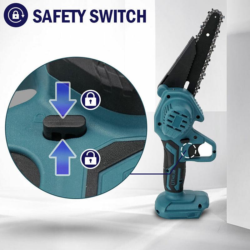 6-дюймовая цепная пила с литиевой батареей, беспроводная электрическая пила для валки деревьев, бытовая маленькая ручная портативная электрическая садовая пила