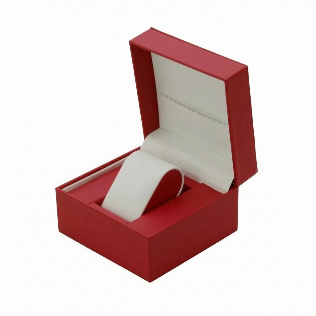 Flipwatch Storage Box Lambskin Texture PU Leather Watch Hinged Lid Timepiece Holder