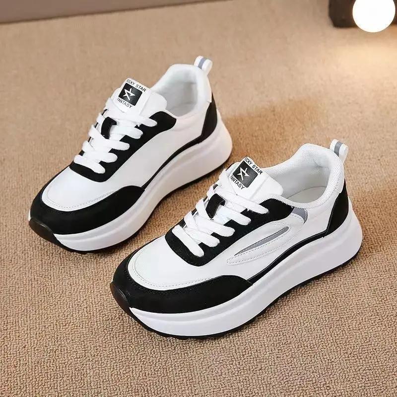 Fashion New Korean Style All-match Casual Sports Shoe Young Student Thick Sole Sneakers Running Shoes 2024 Women Spring Autumn