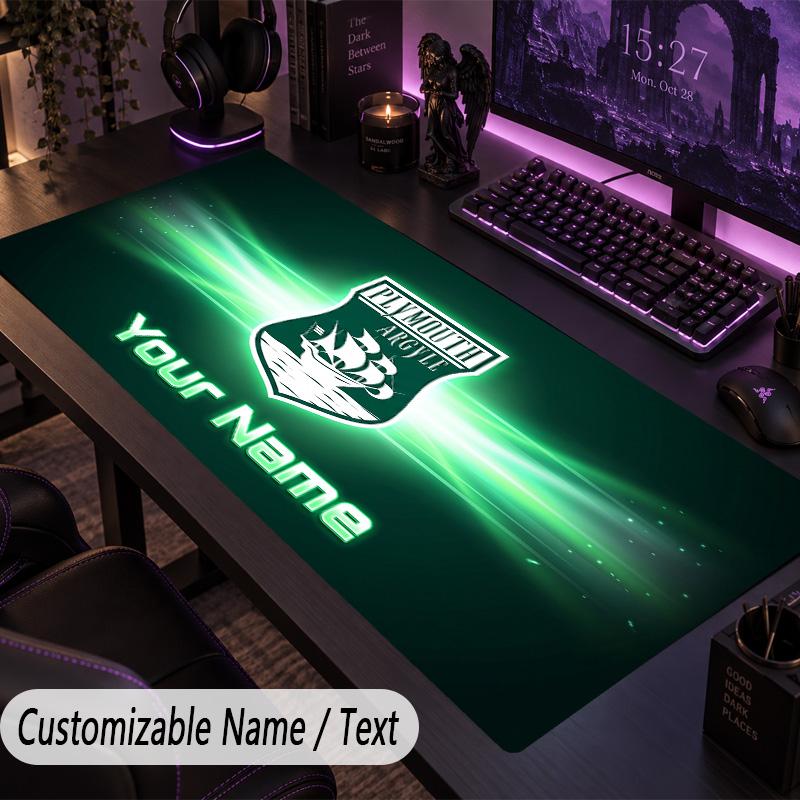 Large Mouse PadPlymouth Argyle FC Custom Name Text Personalized Desk Mat Non Slip Gaming Pad