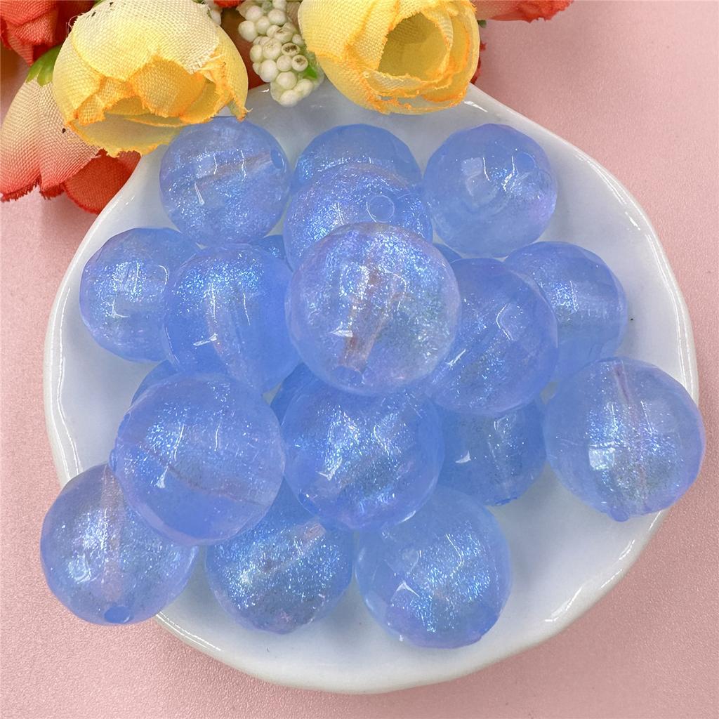 20pcs 15.7mm Acrylic Fine Sparkling Round Loose Beads DIY Jewelry Accessories Beaded Materials For Bracelet Earring Making