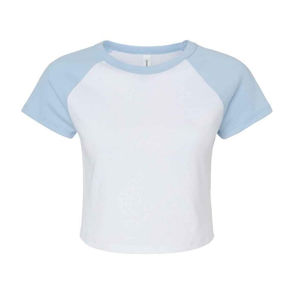Bella + Canvas Womens/Ladies Micro-Rib Raglan Crop Top