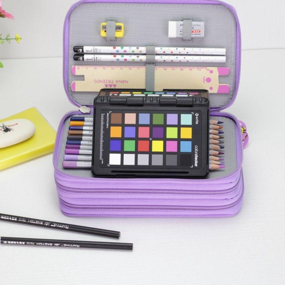 52-Hole Pen Bag Color Art Drawing Pen Organizer Large Capacity Stationery Storage Bag  Students