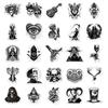 50 Black and White Personalized Gothic Stickers Skull Cool Fashion Horror Series Waterproof Stickers