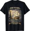 Patriotic Tall Ship 1776-2026 250th Anniversary USA Graphic T-Shirt S-5XL