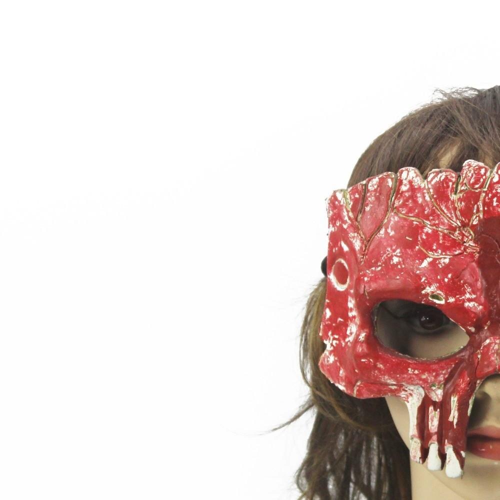 PU Foaming Halloween Mask Half Face Skeleton Mask Funny Halloween Skull Mask  Women