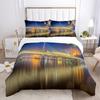 Красочный фейерверк пододеяльник 3D принт комплект постельного белья размер Queen город ночная сцена в фейерверках наволочки для детей взрослых декор