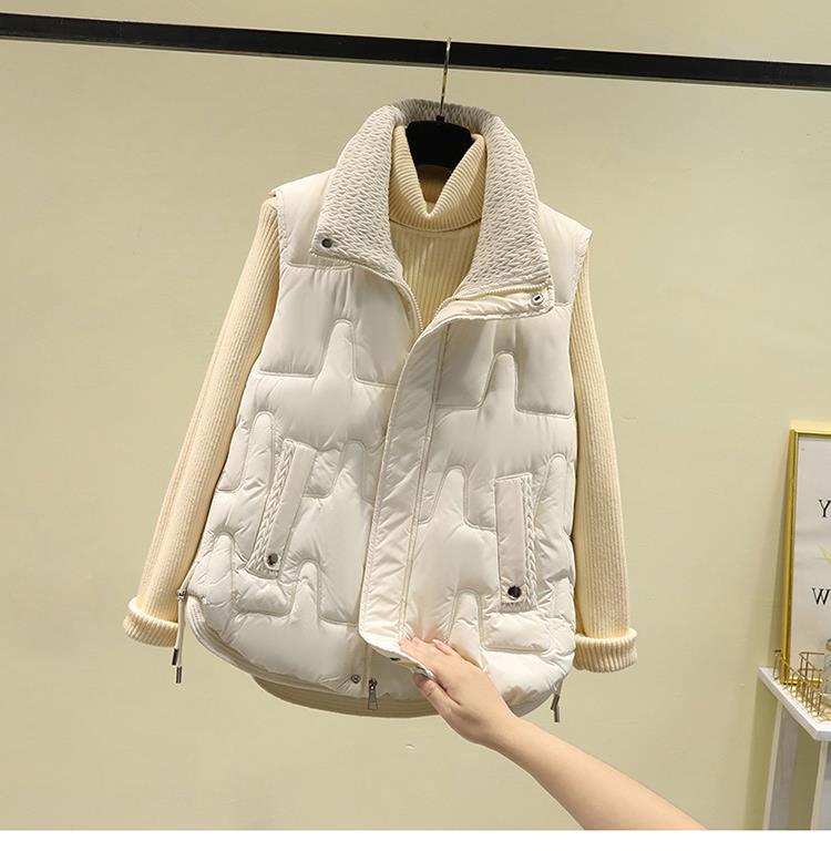 2024 новый пуховый жилет короткий белый утиный пуховик с воротником-стойкой маленький жилет модный жилет трендовый