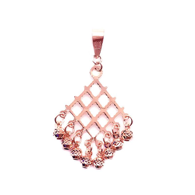 Изысканный подвеска с бриллиантом в форме ромба, из цветного золота, Russian Rhombus Diamond Pendant, покрытием из розового золота 585 пробы, Изысканная модная корейская версия, Женская цепочка на ключицу