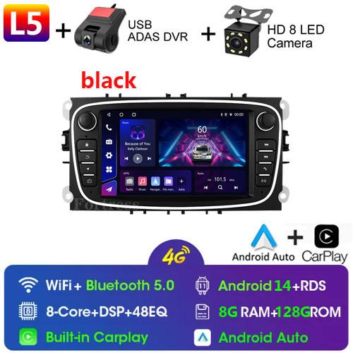 Android 14 для Ford Focus mk2 S-Max Mondeo Galaxy C-Max автомобильное радио Carplay GPS мультимедийный видеоплеер DSP AHD DVR 2din стерео