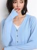 Кардиган куртка женская трикотажная нижняя часть V-образный вырез длинный рукав осень новый стиль внешний свитер женский корейский стиль