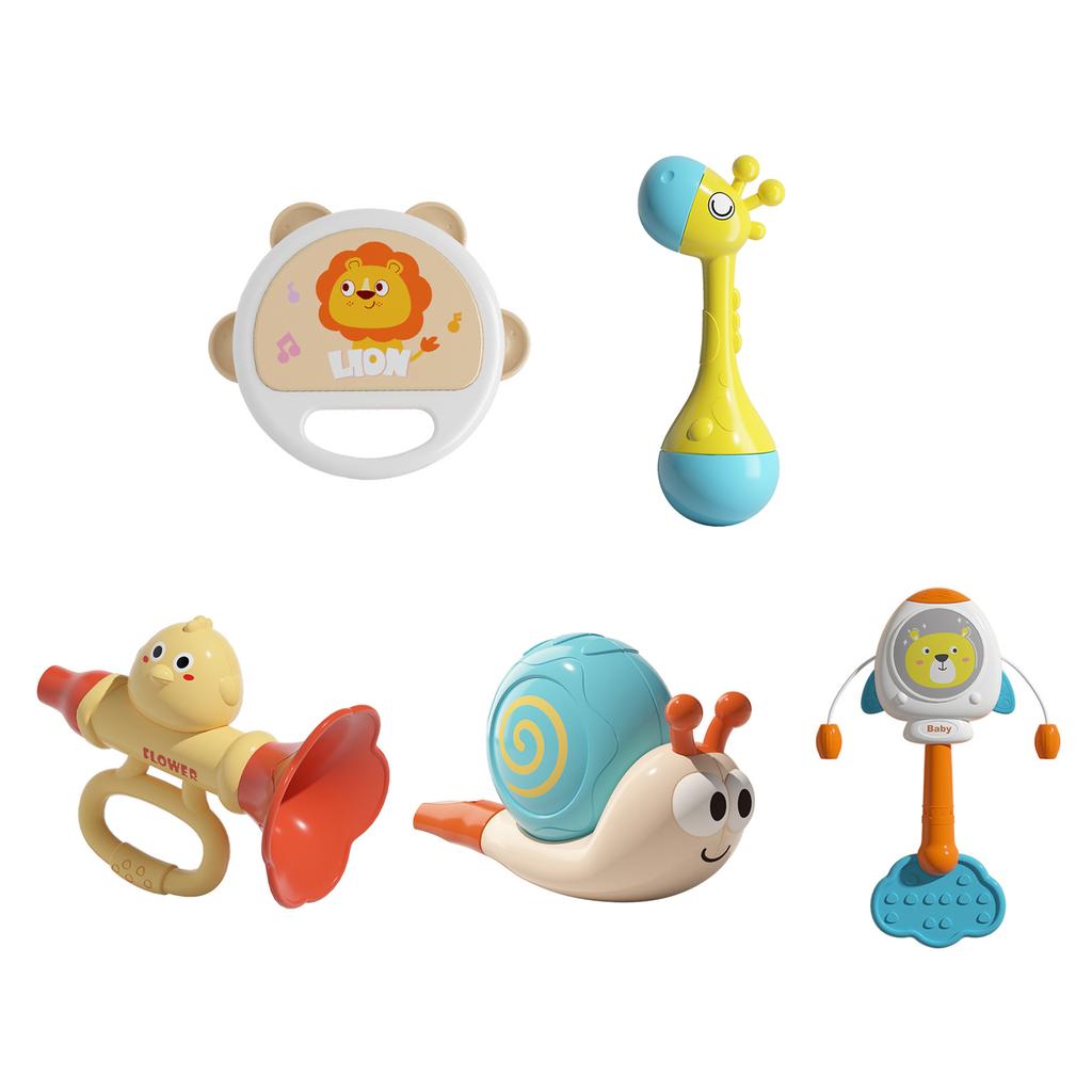 Ручная детская мультяшная игрушка-погремушка в виде животного для слуховой и сенсорной стимуляции, детская игрушка-погремушка в виде животного