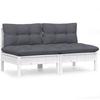 Vidaxl 2-Osobowa Sofa Ogrodowa Z Antracytowymi Poduszkami, Sosnowa