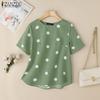 Womens Casual Polka Dor Print Summer Half Sleeve Blouse