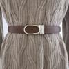 Genuine Leather Womens Two Layer Cowhide Casual Belt With Pin Buckle For Dress And Pants