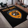 Custom Name,Hull City AFC Home Sofa Decoration for Living Room & Bedroom, Non‑Slip Play Flannel Floor Mat for Game Room