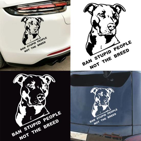 Ban Stupid People Not Breed Pitbull Auto Car Styling Sticker Body Window Decal