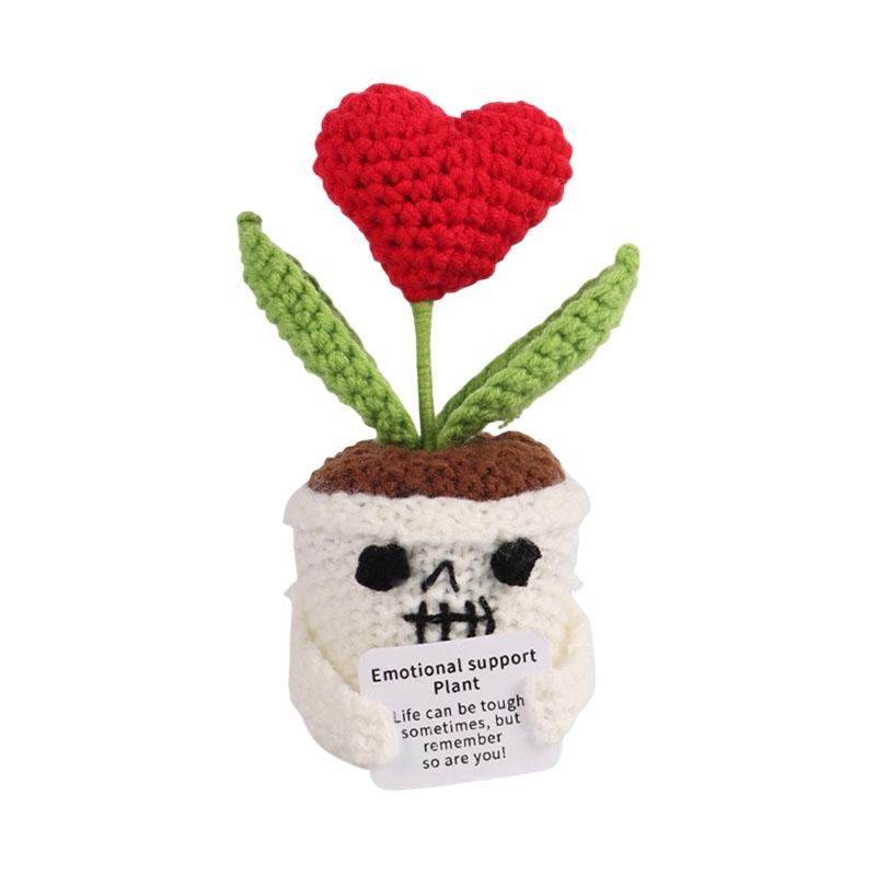 Crochet Flower Artificial Flower Potted Halloween Decoration 2025 Office Desk Accessorie Party Guests Gift Room Decor