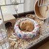 Breathable Hamster Cooling Bed Round Pet Sleeping Mat Cartoon Pattern Hamster Nest  Cage Accessory