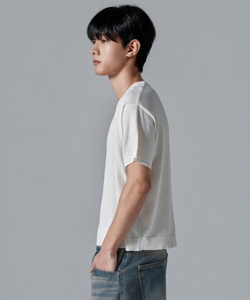 WAAR M1092 Airy Round Knit_Ivory