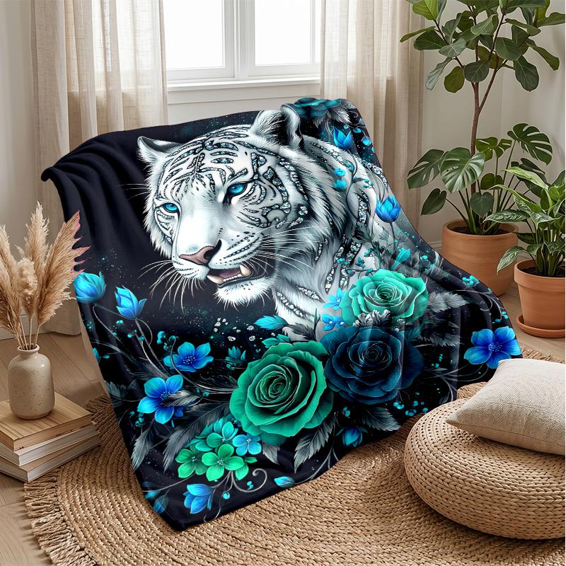 Blue Pineapple Pattern blanket Personalized Name Flannel Blanket Soft Cozy Plush Throw for Sofa Bed Lightweight Home Decor