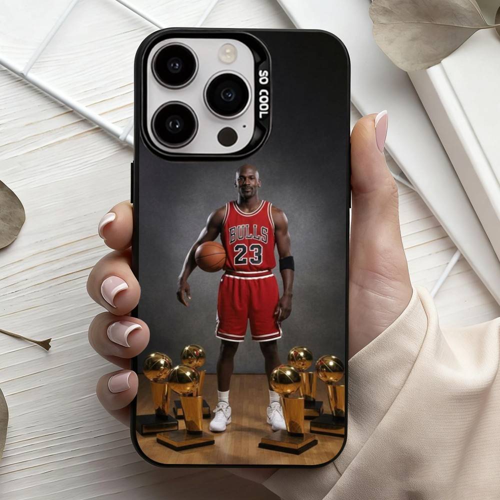 Basketball M-Michael J-Jordan-N Phone Case For iPhone17,16,15,14,13,12,11 Plus,Pro Max Candy Silver Plated Inside Cover
