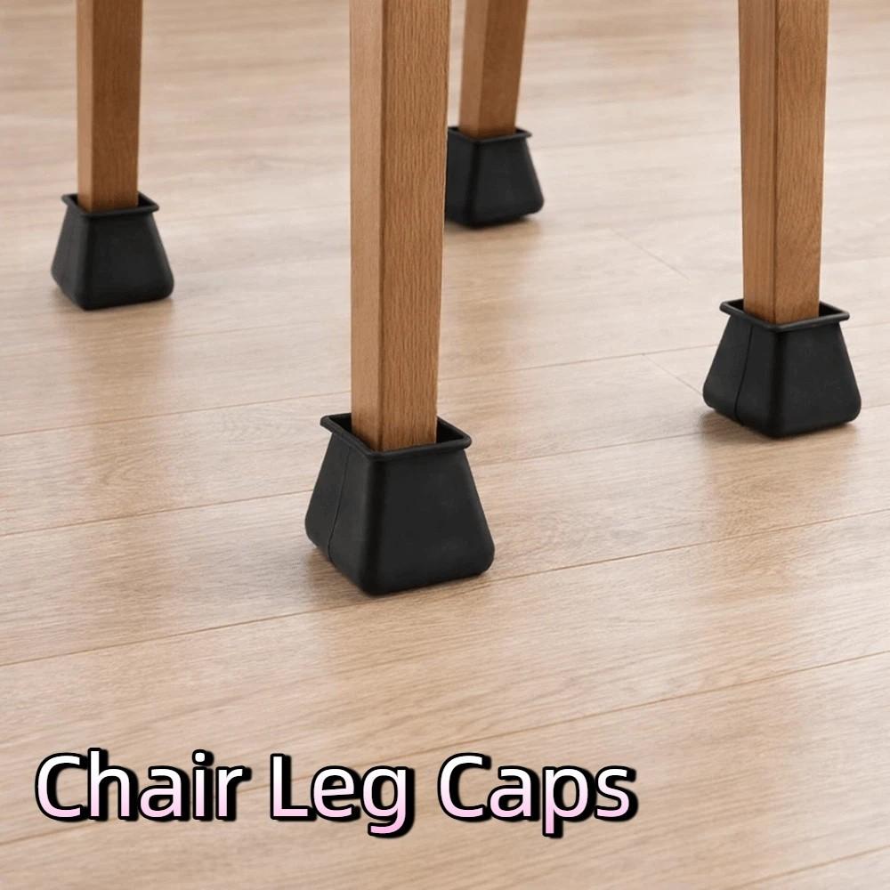 24PCS Anti Scratch Mute Square Chair Leg Caps Noise Reduction Floor Protectors Floor Protection