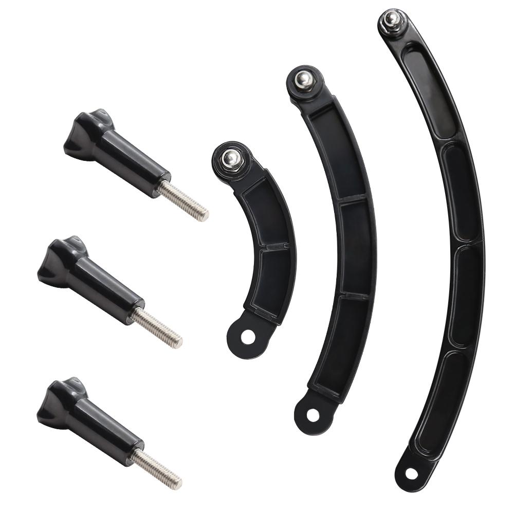 3-позиционный удлинитель для шлема, изогнутая палка для селфи для GoPro Go Pro 10 9 8 7 SJCAM Xiaomi Yi 4K DJI Аксессуары для камер