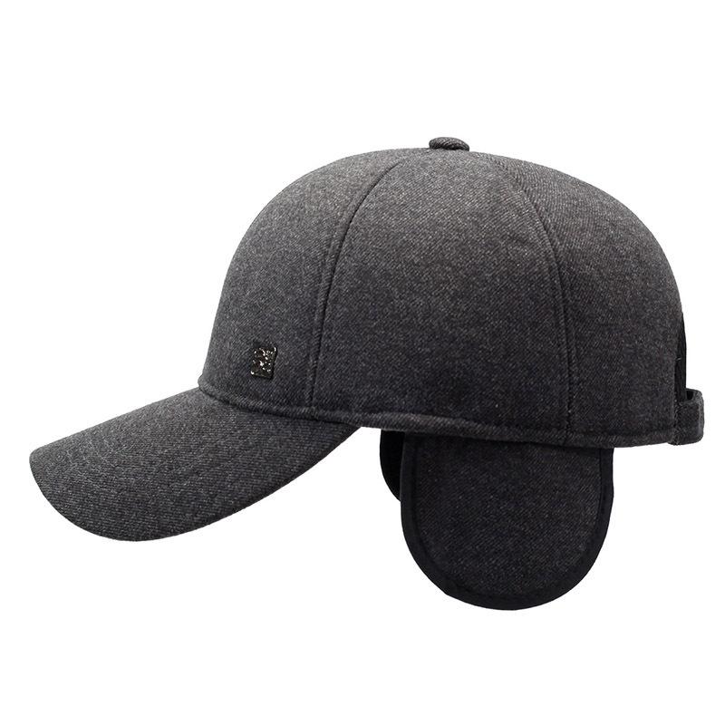 Мужская термозащитная кепка для ушей среднего и пожилого возраста, хлопковая кепка для папы, утепленная кепка, уличное ворсовое толстая бейсболка