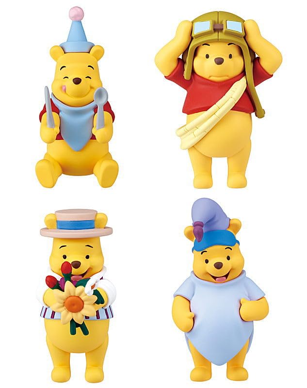 Winnie the Pooh Costume Figure Collection 2 [Complete Set of 4 Figures] Gachapon Capsule Toy