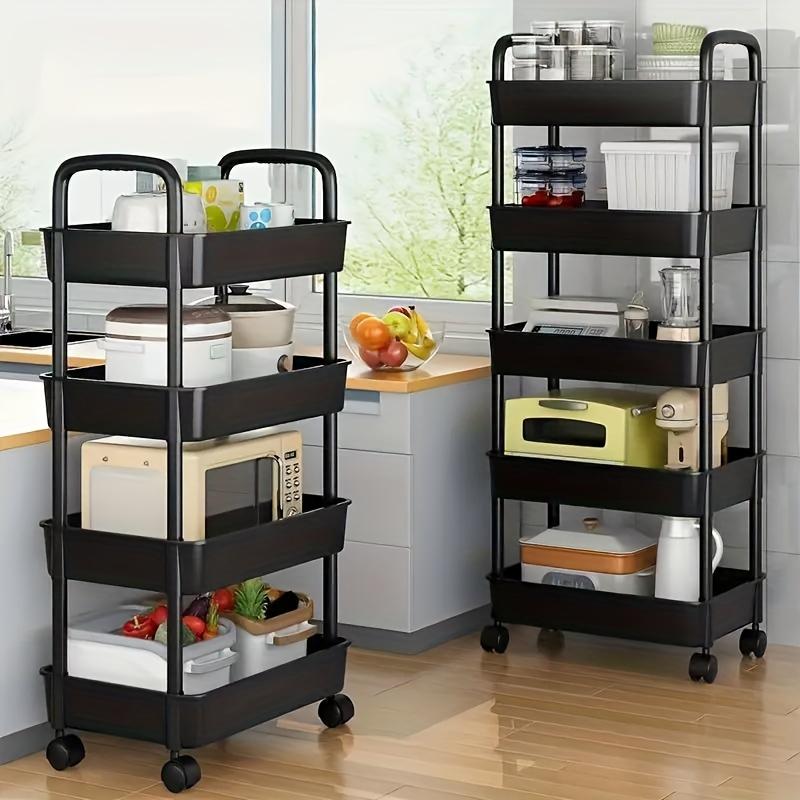 1PC 3-Tier/4-Tier Multi-Functional Storage Rack - Sturdy, Space-Saving, Adjustable Shelving for Bedroom, Kitchen, Home, and Outdoor Camping