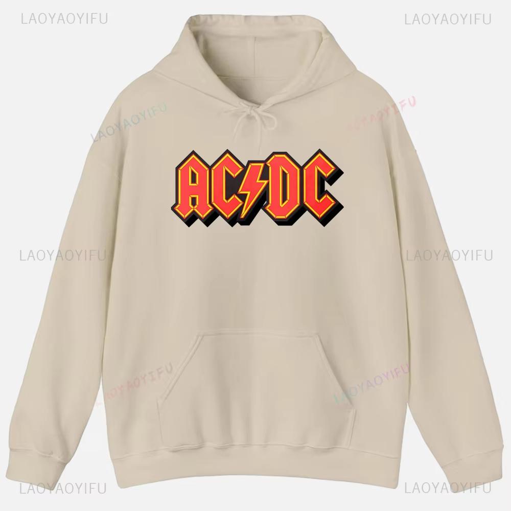 ACDC Printed Unisex Hoodie Plain Clothes Tops Women Long Sleeve Graphic Sweatshirt Quality Clothing Autumn Streetwear Custom Funny