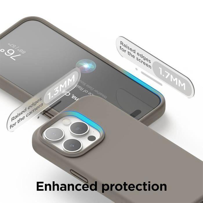 Coque de protection - BOOLING - pour iPhone 16 Pro - Silicone Liquide Doux - 2 Verres Trempés - Anti-Rayures