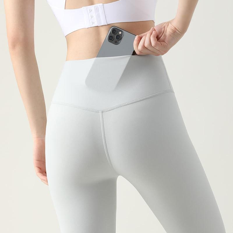 High-Waisted Colorful Yoga Leggings With Back Waist Pocket Quick-Dry Stretchy Fitness Pants Women