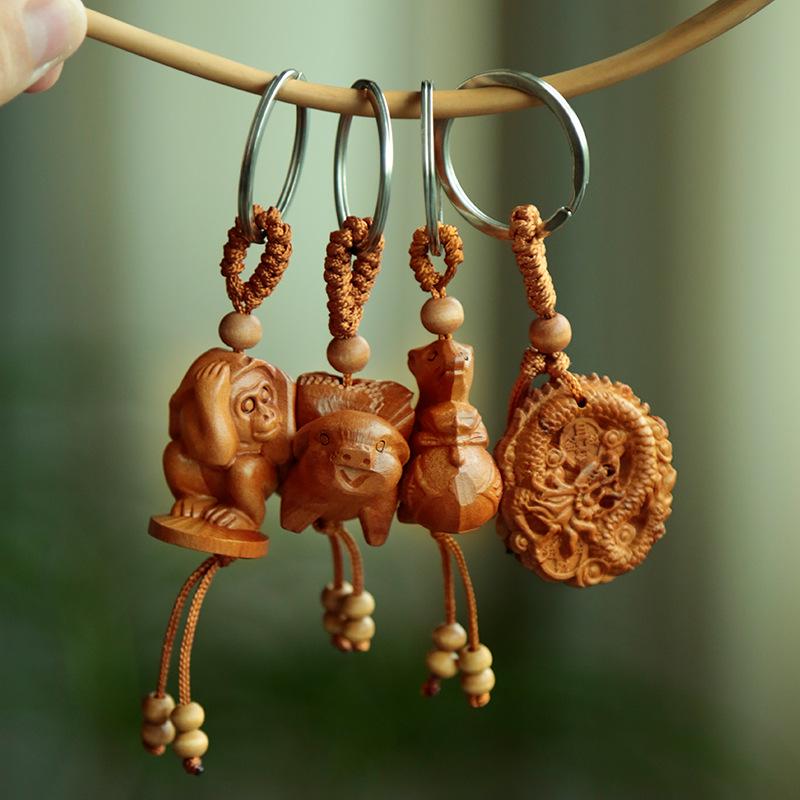 Персиковое и Ююбовое Дерево Зодиак 3D Брелок: Высококлассные украшения-амулеты-обереги.