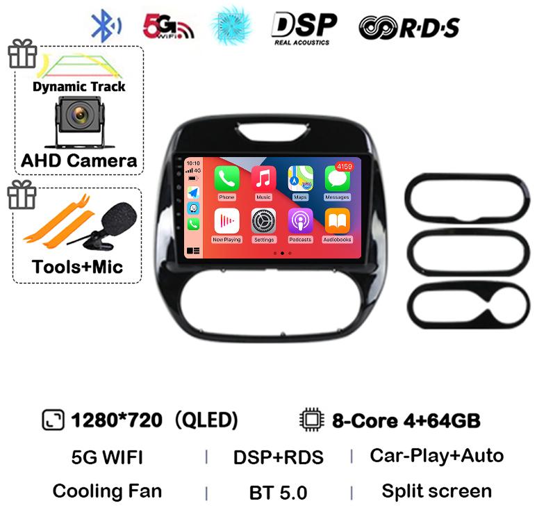 Android 14 Carplay Auto для Renault Captur CLIO Samsung QM3 2011-2018 Автомобильный радиоприемник Стерео GPS Мультимедиа Видеоплеер 360 Камера 4G