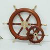 Wooden Ship Wheel with Brass Handles  Handmade Nautical Wall Décor, Coastal Beach House, Maritime Gift Set Of 3