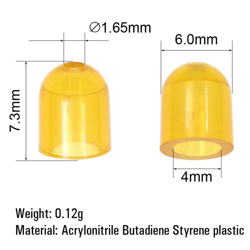 20PCS Orange Cylindrical Plastic Slide Parts Snapper Silicone Skirts and Rubber Tie Fixed Cover Sea Fishing Lure Accessories