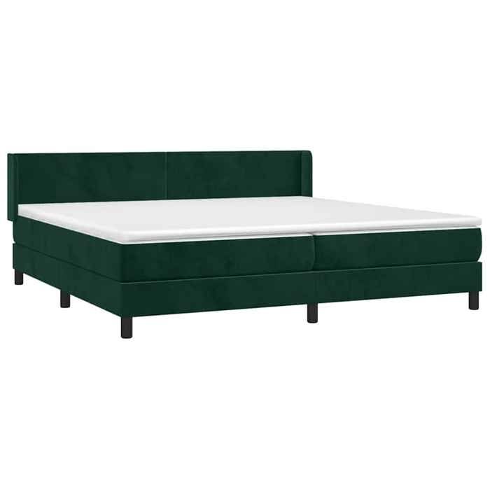 Maison Exclusive - Sommier à lattes de lit et matelas Vert foncé 200x200cm Velours
