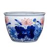 Large Blue and White Porcelain Feng Shui Lotus Jar for Courtyard