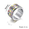 Oakky unisex stainless steel Fruit slot machine pattern fun rotatable lucky ring Creative 3 layers are gambling size 24
