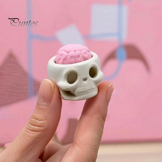 Игрушки для снятия стресса на работе 3D-печатный череп, мозг, кликер для клавиатуры, мешочек с колпачками клавиш для снятия стресса, жесткие гаджеты для стола хардкорного геймера, брелок, креативное средство для концентрации